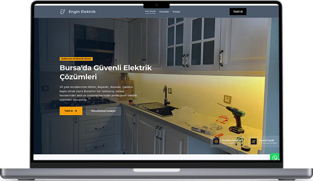 Engin Elektrik Web Sitesi Mockup